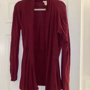 burgundy cardigan